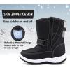 imageK KomForme Boys Girls Snow Boots Waterproof Winter Outdoor BootsToddlerLittle KidBig KidBlack