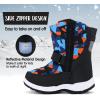 imageK KomForme Boys Girls Snow Boots Waterproof Winter Outdoor BootsToddlerLittle KidBig KidBlackBlue