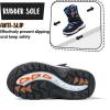 imageK KomForme Boys Girls Snow Boots Waterproof Winter Outdoor BootsToddlerLittle KidBig KidBlackBlue