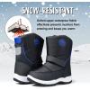 imageK KomForme Boys Girls Snow Boots Waterproof Winter Outdoor BootsToddlerLittle KidBig KidBlackn