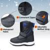 imageK KomForme Boys Girls Snow Boots Waterproof Winter Outdoor BootsToddlerLittle KidBig KidBlackn