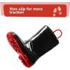 imageK KomForme Girls Boys Rain Boots Waterproof with Easy on Handles for ToddlerLittle KidBig KidBlackred