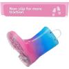 imageK KomForme Girls Boys Rain Boots Waterproof with Easy on Handles for ToddlerLittle KidBig KidBluepink