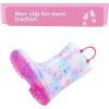 imageK KomForme Girls Boys Rain Boots Waterproof with Easy on Handles for ToddlerLittle KidBig KidColorful Halo