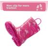 imageK KomForme Girls Boys Rain Boots Waterproof with Easy on Handles for ToddlerLittle KidBig KidPink Unicorn