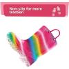 imageK KomForme Girls Boys Rain Boots Waterproof with Easy on Handles for ToddlerLittle KidBig KidRainbow