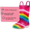 imageK KomForme Girls Boys Rain Boots Waterproof with Easy on Handles for ToddlerLittle KidBig KidRainbow