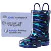 imageK KomForme Girls Boys Rain Boots Waterproof with Easy on Handles for ToddlerLittle KidBig KidShark