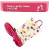 imageK KomForme Girls Boys Rain Boots Waterproof with Easy on Handles for ToddlerLittle KidBig KidWhite Dots