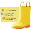imageK KomForme Girls Boys Rain Boots Waterproof with Easy on Handles for ToddlerLittle KidBig KidYellow