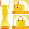 imageK KomForme Girls Boys Rain Boots Waterproof with Easy on Handles for ToddlerLittle KidBig KidYellow