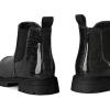 imageK KomForme Girls Glitter Ankle Boots Side Zipper Chelsea Booties Lug Sole ToddlerLittle KidsBig KidsBlack