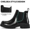 imageK KomForme Girls Glitter Ankle Boots Side Zipper Chelsea Booties Lug Sole ToddlerLittle KidsBig KidsBlack