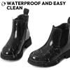 imageK KomForme Girls Glitter Ankle Boots Side Zipper Chelsea Booties Lug Sole ToddlerLittle KidsBig KidsBlack