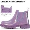 imageK KomForme Girls Glitter Ankle Boots Side Zipper Chelsea Booties Lug Sole ToddlerLittle KidsBig KidsLight Purple