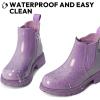 imageK KomForme Girls Glitter Ankle Boots Side Zipper Chelsea Booties Lug Sole ToddlerLittle KidsBig KidsLight Purple