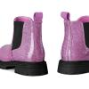 imageK KomForme Girls Glitter Ankle Boots Side Zipper Chelsea Booties Lug Sole ToddlerLittle KidsBig KidsPurple