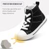imageK KomForme Kids Sneakers for Boys and Girls Toddler Canvas High Top Walking Causal Shoes with ZipperBlack