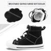 imageK KomForme Kids Sneakers for Boys and Girls Toddler Canvas High Top Walking Causal Shoes with ZipperBlack