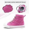 imageK KomForme Kids Sneakers for Boys and Girls Toddler Canvas High Top Walking Causal Shoes with ZipperPink