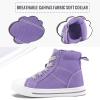 imageK KomForme Kids Sneakers for Boys and Girls Toddler Canvas High Top Walking Causal Shoes with ZipperPurple