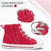 imageK KomForme Kids Sneakers for Boys and Girls Toddler Canvas High Top Walking Causal Shoes with ZipperRed