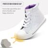 imageK KomForme Kids Sneakers for Boys and Girls Toddler Canvas High Top Walking Causal Shoes with ZipperWhite Glitter