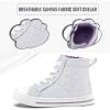 imageK KomForme Kids Sneakers for Boys and Girls Toddler Canvas High Top Walking Causal Shoes with ZipperWhite Glitter