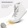 imageK KomForme Kids Sneakers for Boys and Girls Toddler Canvas High Top Walking Causal Shoes with ZipperWhitepu