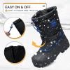 imageK KomForme Snow Boots for Boys ampamp Girls Warm Waterproof Slip Resistant Winter Shoes ToddlerLittle KidBig KidBlackblue