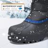 imageK KomForme Snow Boots for Boys ampamp Girls Warm Waterproof Slip Resistant Winter Shoes ToddlerLittle KidBig KidBlackblue