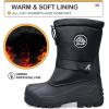 imageK KomForme Snow Boots for Boys ampamp Girls Warm Waterproof Slip Resistant Winter Shoes ToddlerLittle KidBig KidBlackk