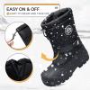 imageK KomForme Snow Boots for Boys ampamp Girls Warm Waterproof Slip Resistant Winter Shoes ToddlerLittle KidBig KidBlackk