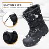 imageK KomForme Snow Boots for Boys ampamp Girls Warm Waterproof Slip Resistant Winter Shoes ToddlerLittle KidBig KidBlacksnow