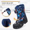 imageK KomForme Snow Boots for Boys ampamp Girls Warm Waterproof Slip Resistant Winter Shoes ToddlerLittle KidBig KidDeepblue