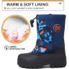 imageK KomForme Snow Boots for Boys ampamp Girls Warm Waterproof Slip Resistant Winter Shoes ToddlerLittle KidBig KidDeepblue
