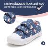 imageK KomForme Toddler Boys ampamp Girls Shoes Kids Canvas Sneakers with Cartoon Dual Hook and Loops Size 7 Toddler Unicorn