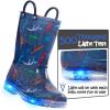 imageK KomForme Toddler Light Up Rain Boots Patterns and Glitter Rain Boots for Girls Boys with HandlesBlue Dinosaur Group13