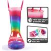 imageK KomForme Toddler Light Up Rain Boots Patterns and Glitter Rain Boots for Girls Boys with HandlesRainbow Gradient12