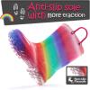 imageK KomForme Toddler Light Up Rain Boots Patterns and Glitter Rain Boots for Girls Boys with HandlesRainbow Gradient12