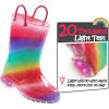 imageK KomForme Toddler Light Up Rain Boots Patterns and Glitter Rain Boots for Girls Boys with HandlesRainbow Gradient12