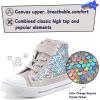imageK KomForme Toddler Sneakers Girls Canvas High Top Walking Shoes with Hook and LoopsColorful Sequins