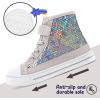 imageK KomForme Toddler Sneakers Girls Canvas High Top Walking Shoes with Hook and LoopsColorful Sequins