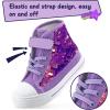 imageK KomForme Toddler Sneakers Girls Canvas High Top Walking Shoes with Hook and LoopsPurple Sequin