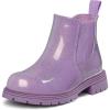imageK KomForme Girls Glitter Ankle Boots Side Zipper Chelsea Booties Lug Sole ToddlerLittle KidsBig KidsLight Purple
