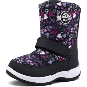 imageK KomForme Boys Girls Snow Boots Waterproof Winter Outdoor BootsToddlerLittle KidBig KidPink Heart