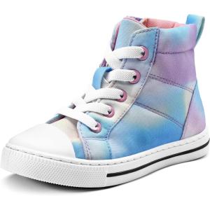 imageK KomForme Kids Sneakers for Boys and Girls Toddler Canvas High Top Walking Causal Shoes with ZipperColor Gradient