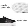 imageK KomForme Toddler Slip on Sneakers Girls Sparkle Sequins Canvas Walking ShoesBlack