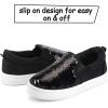 imageK KomForme Toddler Slip on Sneakers Girls Sparkle Sequins Canvas Walking ShoesBlack