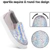 imageK KomForme Toddler Slip on Sneakers Girls Sparkle Sequins Canvas Walking ShoesGrey Colorful